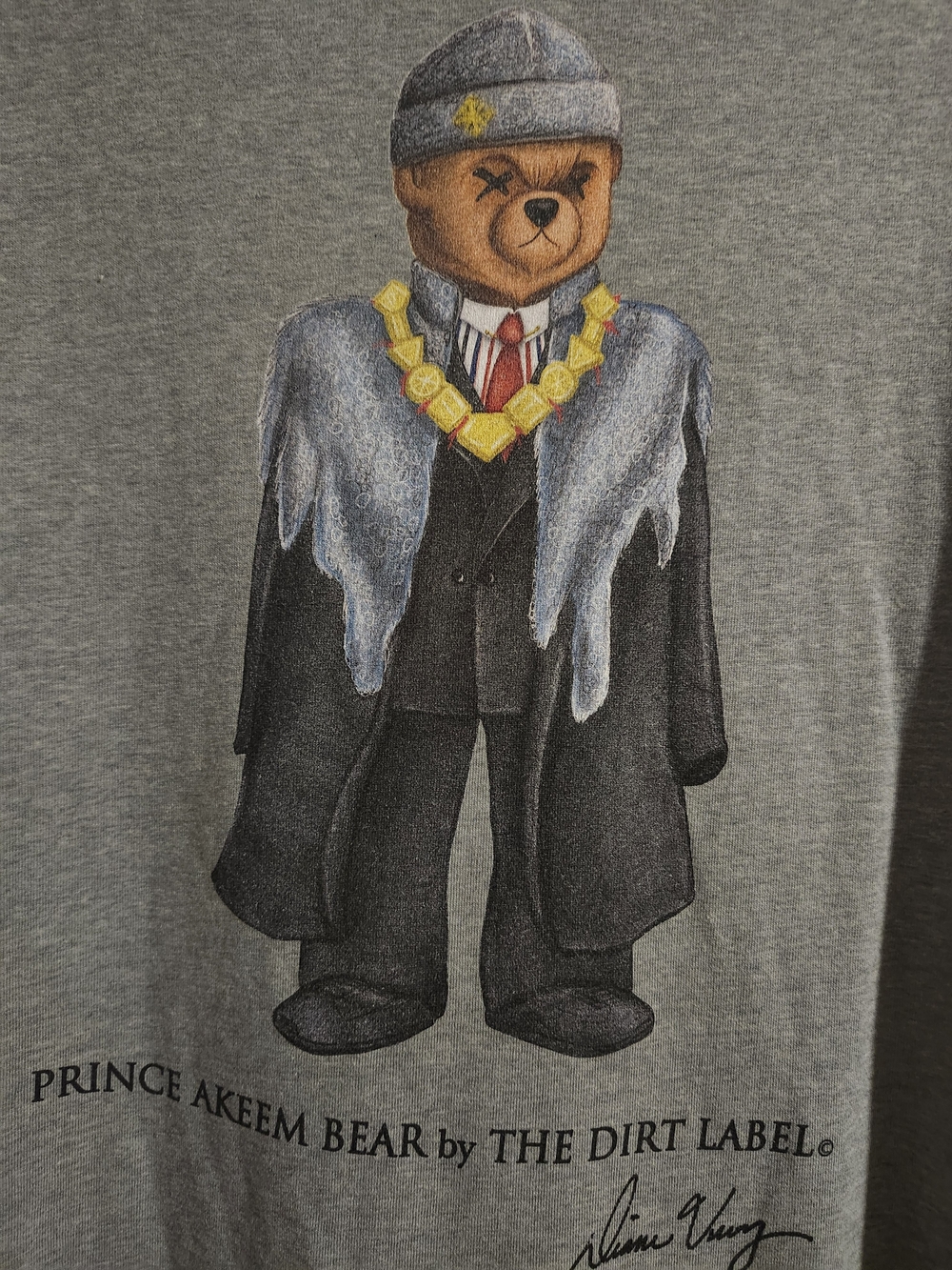 Prince Akeem Bear Graphic Tee - Gray